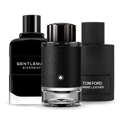 PACK 3 PARFUMES: TOM FORD OMBRE LEATHER, GIVENCHY GENTLEMAN, MONTBLANC EXPLORER 100ML